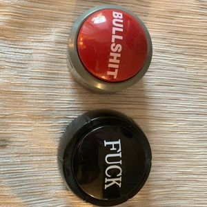 Fuck and Bullshit Button with Funny Sayings